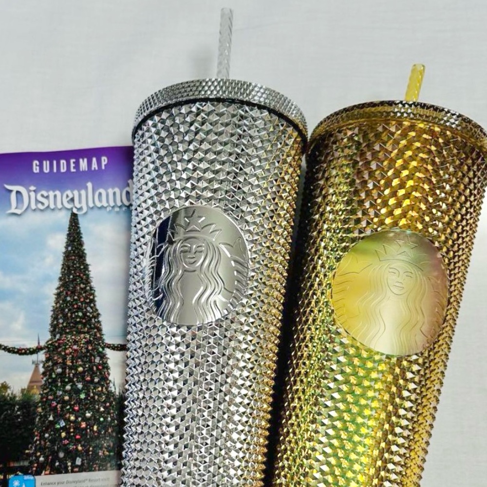 Walt Disney World 100 Anniversary Starbucks Gold & Silver Studded Tumbler